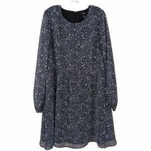 Forever 21 Black & White Floral Paisley Dress Size 2X